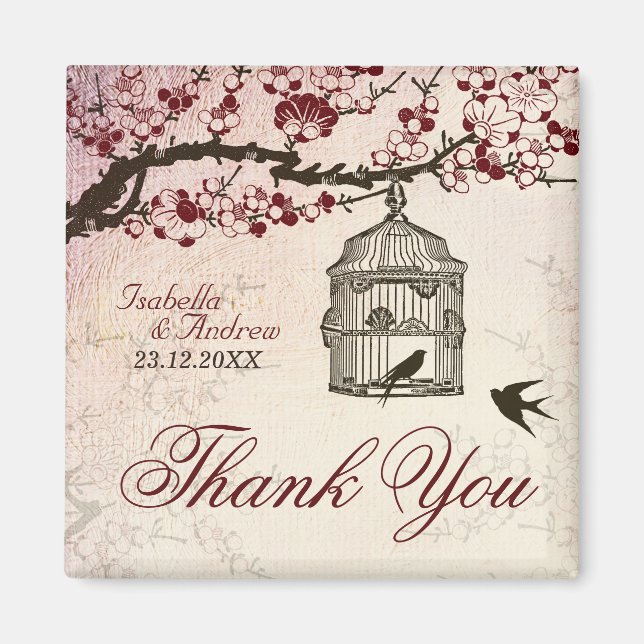 Íman Cereja Flor e Pássaros de Amor (Frente)