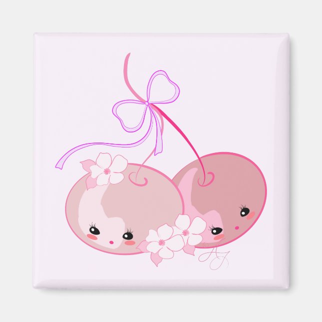 Íman Cerejas Kawaii (Frente)