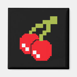 Íman Cerejas Pixel Fantasia de Videogame dos Anos 80 Fá