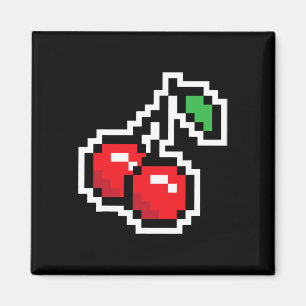 Íman Cerejas Pixeladas Fantasia de Videogame dos Anos 8