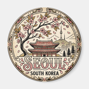 Íman Cerejeiras em flor em Seul Coreia do Sul