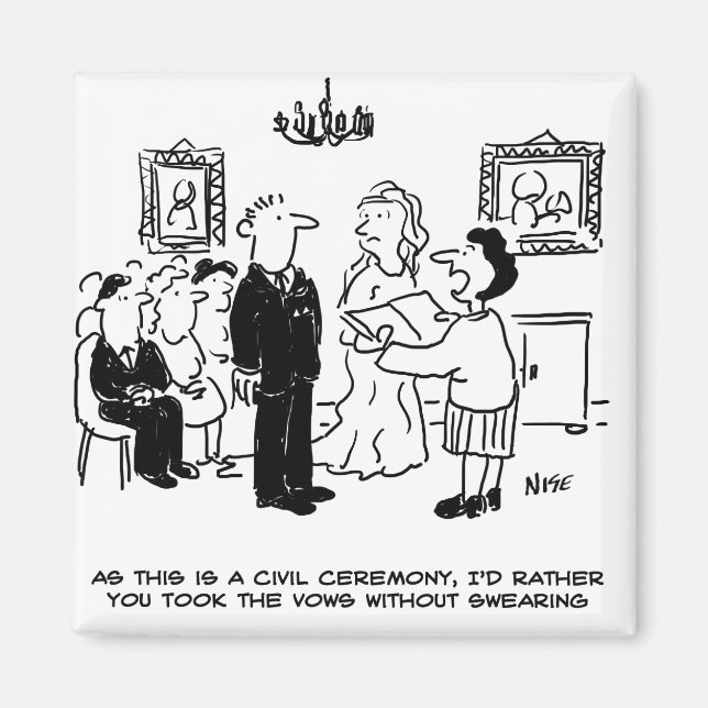 Íman Cerimônia de Casamento Civil no Cartório (Frente)