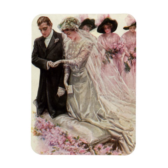 Íman Cerimônia de Casamento Vitoriano Antigo Noiva e No (Vertical)