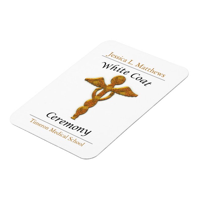 Íman Cerimônia do Casaco Branco Dourado Médico, Present (Left Side)