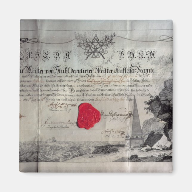 Íman Certificado Masonic, 1785 (Frente)
