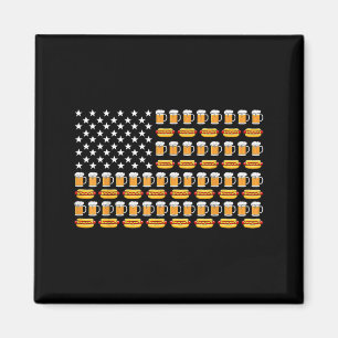 Íman Cerveja Bandeira Americana Patriótica Bebendo 4 De