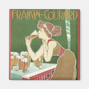 Íman Cerveja Brasserie Fraikin-Courard Art Nouveau Vint