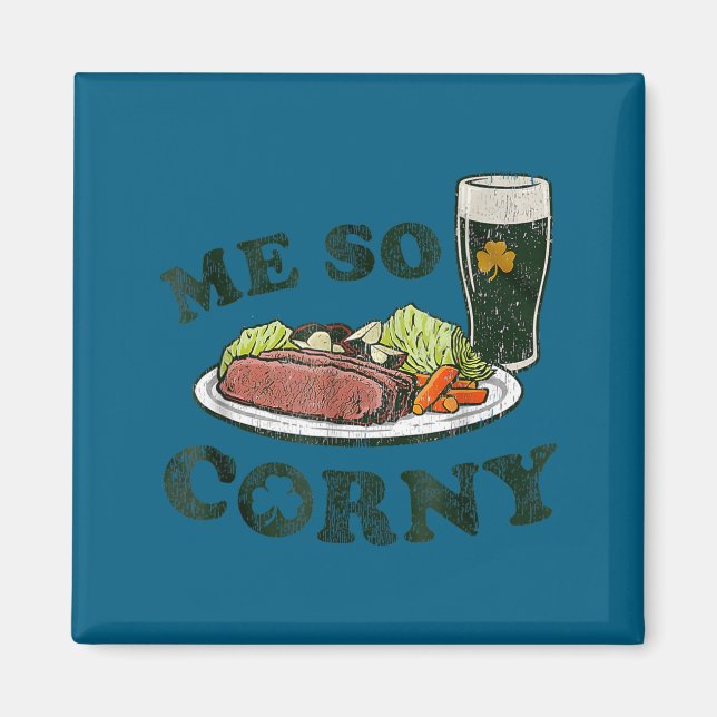 Íman Cerveja brega carne salgada e repolho st patrick's (Frente)