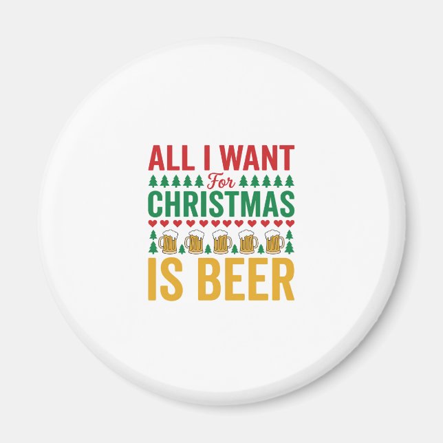 Íman Cerveja de Natal Design Divertido de Bebida de Fer (Frente)