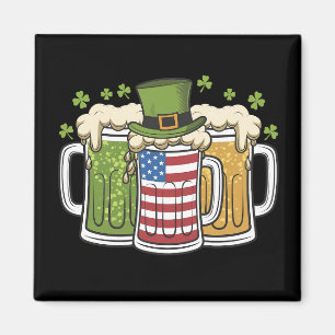Íman Cerveja Irlandesa Irlanda EUA Bandeira Americana D