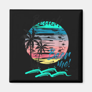 Íman Cerveja Me Engraçado Bebendo Praia Retro Pôr do So