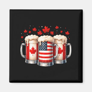 Íman Cerveja Patriótica Canadá Bandeira EUA Folha de Bo