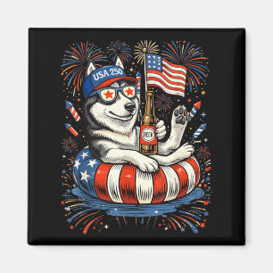 Íman Cerveja Retro Husky Usa 250º Aniversário 4 De Julh