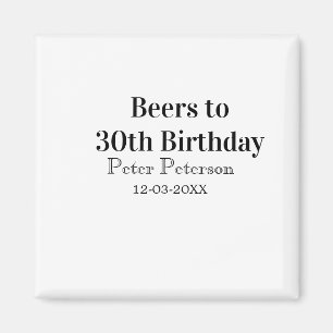 Íman Cervejas para 30º aniversário nome data homem eleg