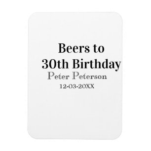 Íman Cervejas para 30º aniversário nome data homem eleg