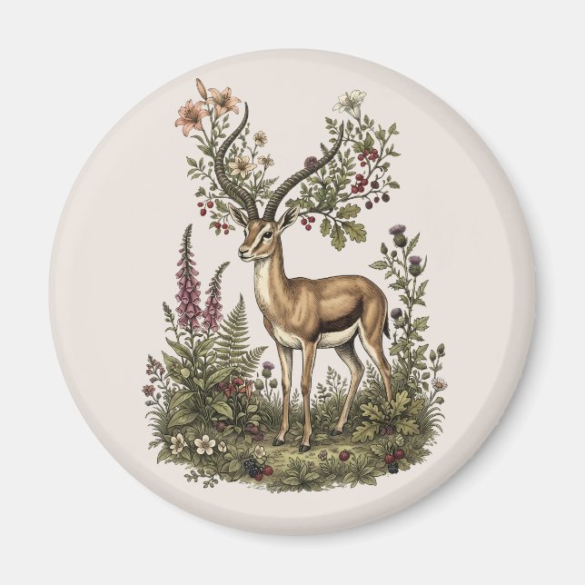 Íman Cervo com Flor Silvestre  (Frente)