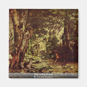 Íman Cervos nas madeiras por Courbet Gustave