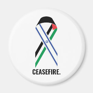 Íman Cessar-Fogo Israel e Palestina bandeiras de fita b