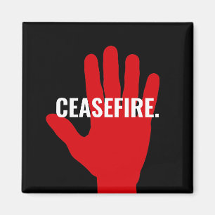 Íman Cessar-fogo preto vermelho-preto pára de guerra