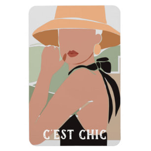 Íman C'est Chic French Woman Flexible Photo Magnet