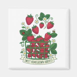 Íman Cesta de Morango Fruta Doce Berry Comida