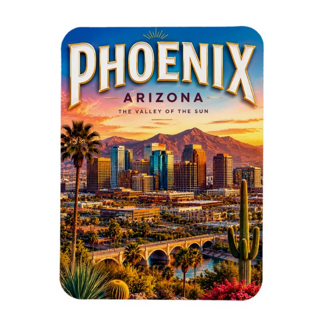 Íman Céu Desértico da Cidade de Phoenix Arizona (Vertical)