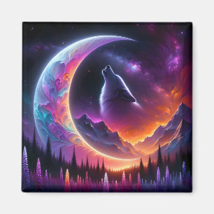 Íman Céu noturno colorida, lua do lobo