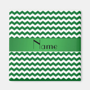 Íman Cevrons verdes de nome personalizado