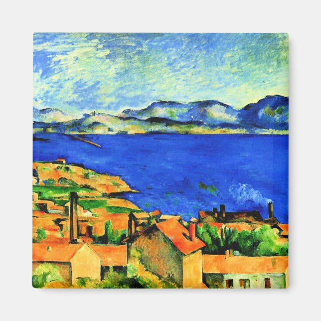 Íman Cezanne - Golfo de Marselha, famosa pintura, (Frente)