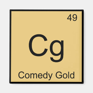 Íman Cg - Símbolo de Elemento Químico Dourado de Com
