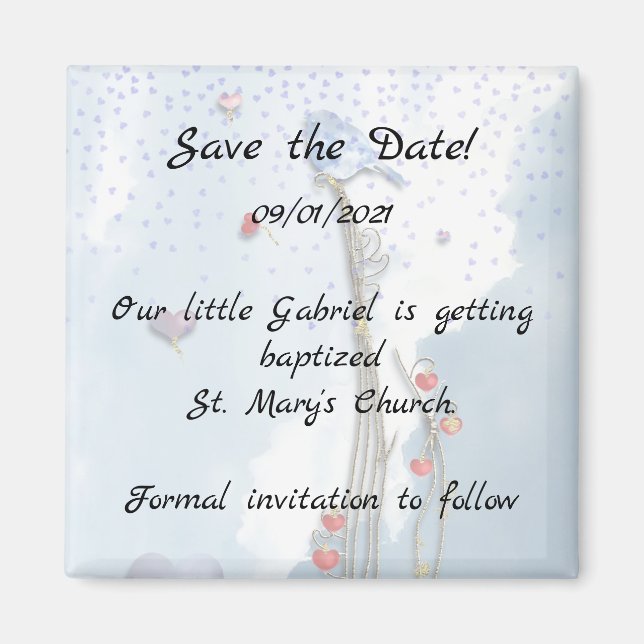 Íman Chá de fraldas Bluebird (Frente)