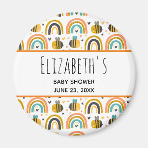 Íman Chá de fraldas de padrões de abelha e arco-íris