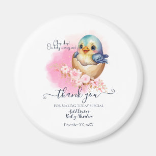 Íman Chá de fraldas Floral Elegante De Ave-Egg Cute Kaw