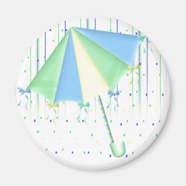 Íman Chá de fraldas guarda-chuva (Frente)
