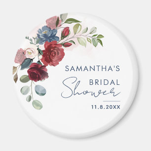 Íman Chá de Noiva com Letra Floral em Aquarela Elegante