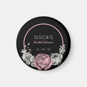 Íman Chá de Noiva Preto e Rosa Vintage