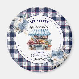 Íman Chá de panela Floral Blue Gingham
