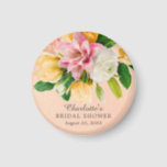 Íman Chá de panela Floral Peach Meadow<br><div class="desc">Belo design de chá de panela floral com um buquê lindo de pessegueiros,  cor-de-rosa,  amarelas e brancas,  sobre fundo de pêssego claro. Sacudir nosso design para ver uma floral coordenada de volta para um toque especial extra.</div>