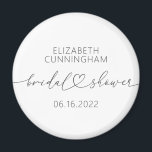 Íman Chá de panela Mínimo Elegante Elegante Moderno<br><div class="desc">Esta design simples e moderna é composta de sans serif e tipografia cursiva divertida e divertida com corações de rabisco. Perfeito para favoritos para festas de atiradores de noiva.</div>