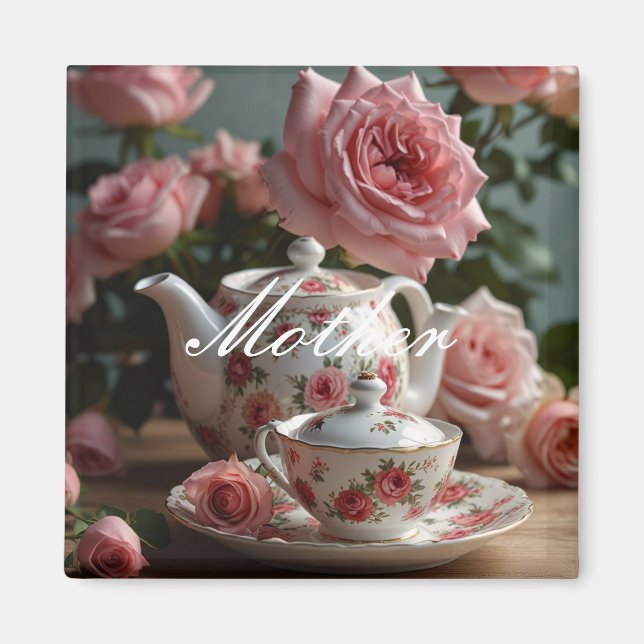 Íman Chá de Rosa de Repolho Rosa  (Frente)