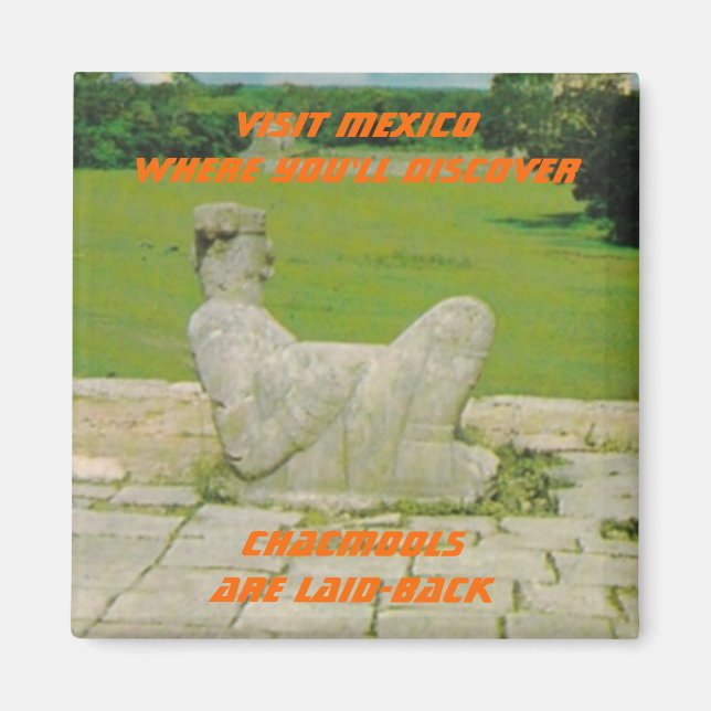 ÍMAN CHACMOOL CHAC-MOOL SOUVENIR MAGNET MEXICO VIAGEM (Frente)