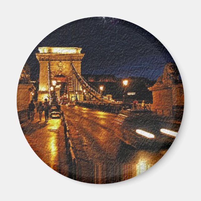 Íman Chain Bridge(Budapest) à noite(1) (Frente)