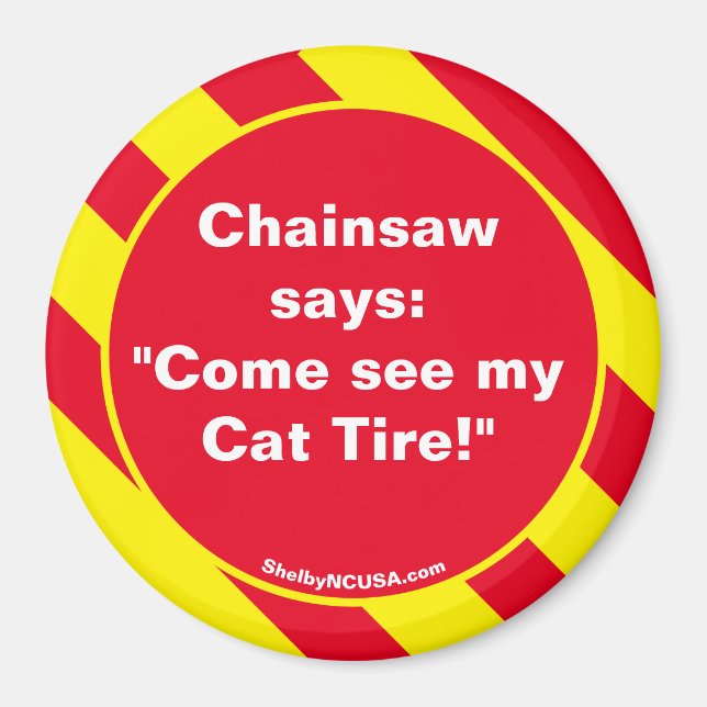 Íman Chainsaw diz: Magnet Vermelho/Amarelo (Frente)
