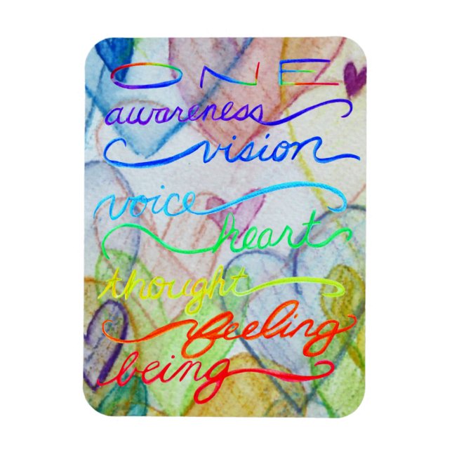 Íman Chakra Inspiracional Themed Rainbow Words (Vertical)