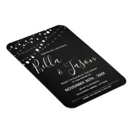 Íman Chalkboard Elegante Com Luz De Corda Casada