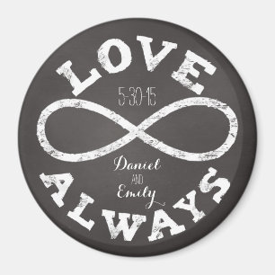 Íman Chalkboard Infinity Love Casket Date and Names