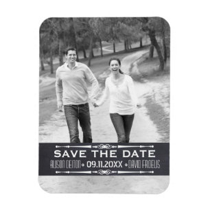 Íman Chalkboard Save the Date foto de casamento simples