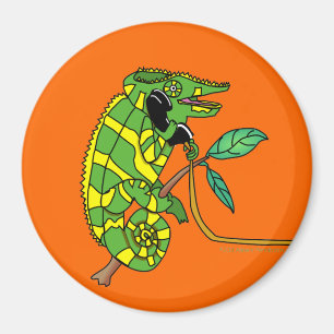 Íman Chamada de Cartoon Verde e Amarelo