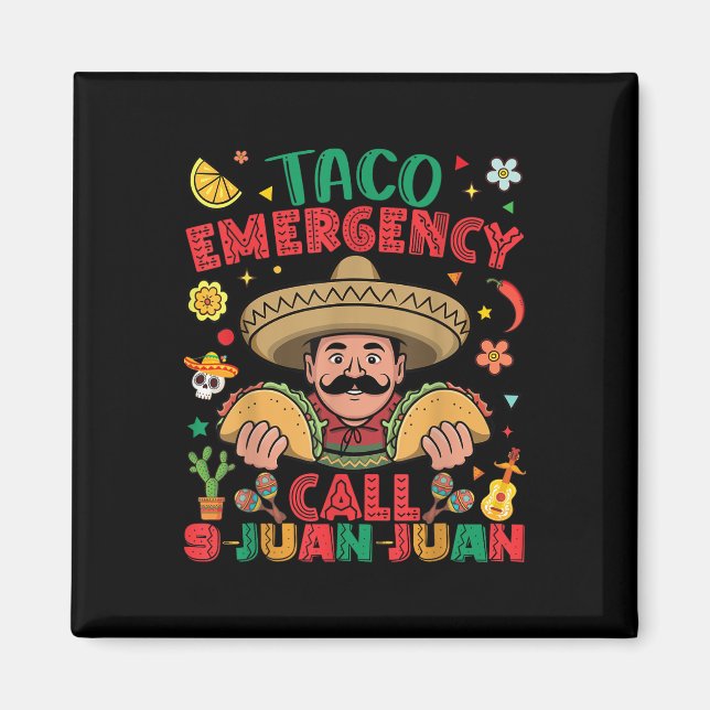 Íman Chamada de Emergência do Taco 9 Juan Cinco De Mayo (Frente)
