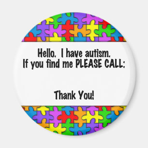 Íman Chame por favor o Tag da identificação do autism